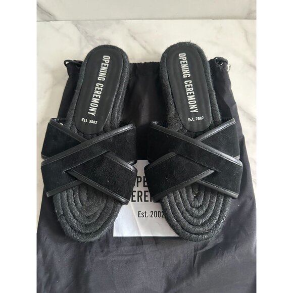 OPENING CEREMONY Black Double Strap Sandals Size 38 / US 8 - Picture 7 of 10